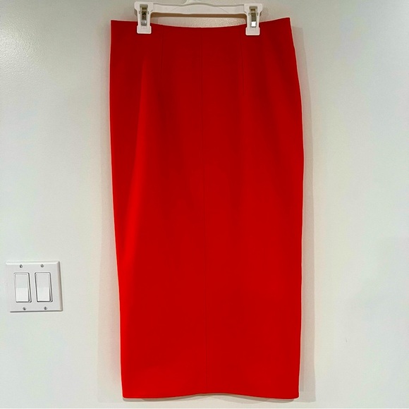 Cinq a Sept Women’s Sz 2 Orange Button Up Pencil Skirt - Picture 3 of 10